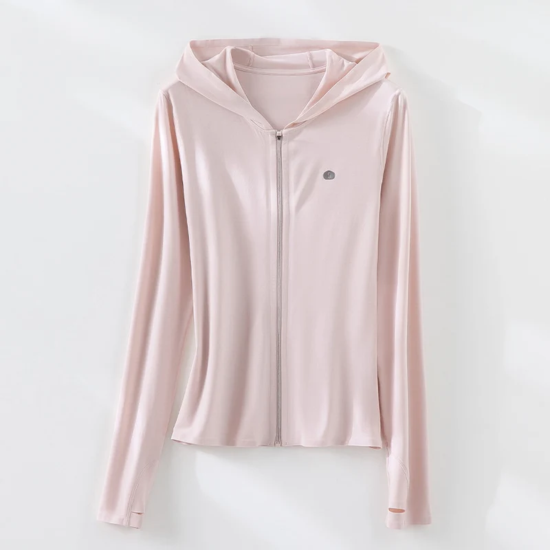 Damen Leichte Kapuzenjacke mit durchgehendem Reißverschluss, Slim‑Fit und Daumenloch Nord Taschen