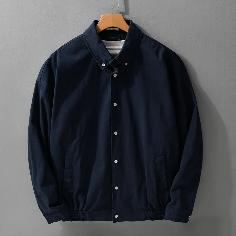Herren Leichte Baumwoll-Utility-Jacke mit Knopfleiste und elastischem Saum Nord Taschen