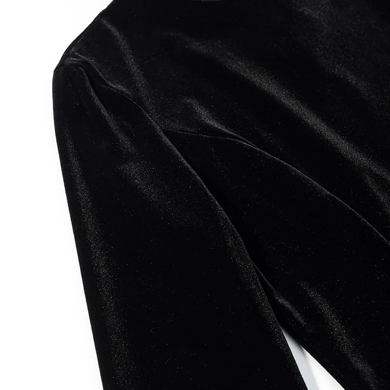 Damen Samtbluse mit Spitzen-Insert und asymmetrischem Spitzensaum Nord Taschen