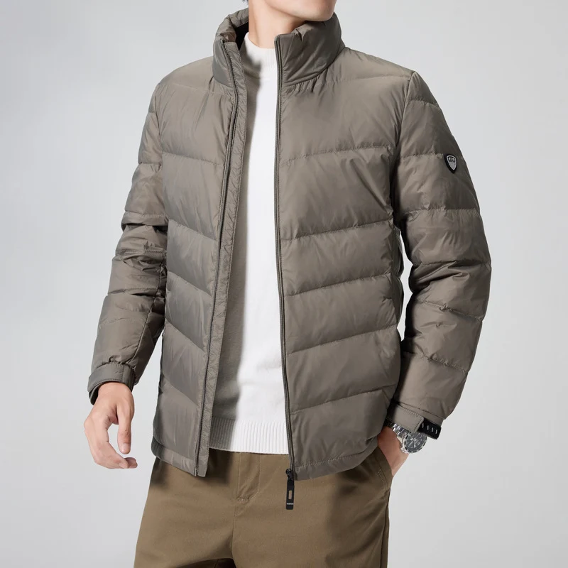 Herren Leichte gesteppte Thermojacke mit Stehkragen und winddichter Isolierung Nord Taschen
