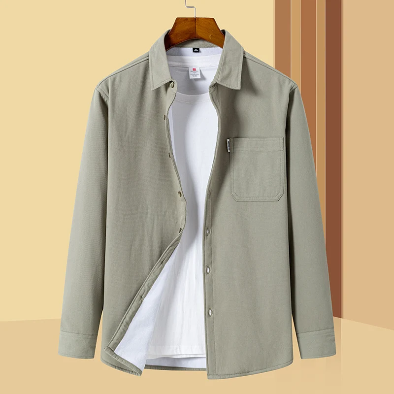 Herren Lässiges Utility-Overshirt aus Canvas mit Brusttasche und verstärkten Nähten Nord Taschen