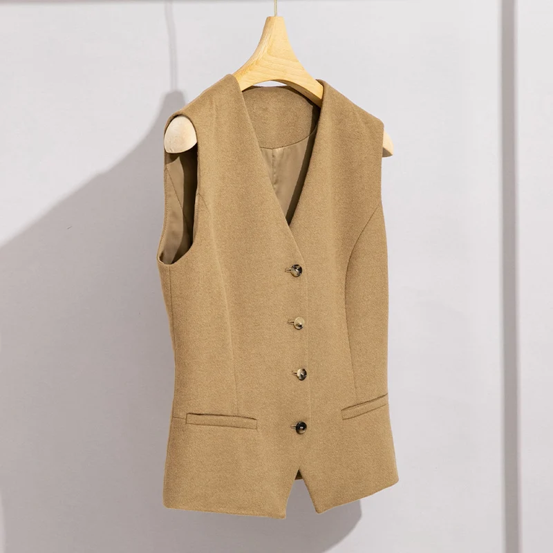 Damen Lang geschnittener Wollmix-Blazer mit Ein-Knopf-Verschluss und Pattentaschen Nord Taschen