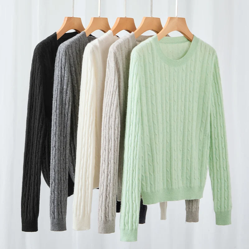 Damen Kuscheliger Zopfstrick-Pullover aus Feinstrick mit Rundhalsausschnitt Nord Taschen