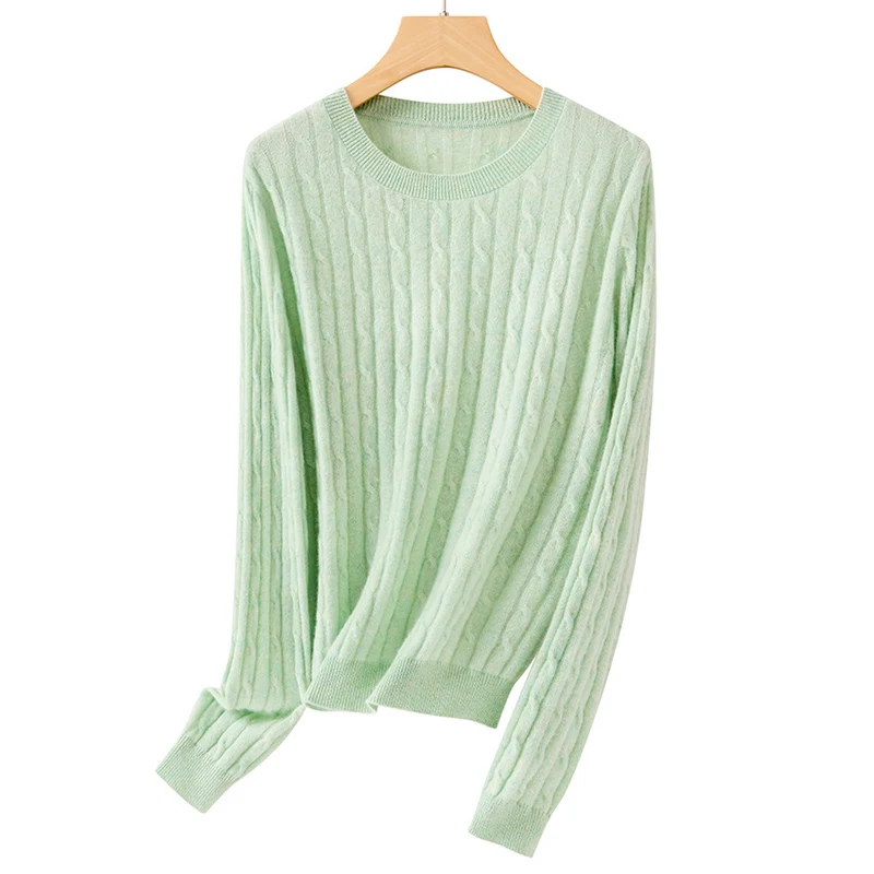 Damen Kuscheliger Zopfstrick-Pullover aus Feinstrick mit Rundhalsausschnitt Nord Taschen