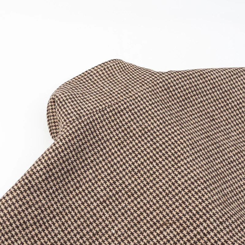 Damen Kurze Oversize-Übergangsjacke im Hahnentritt-Muster mit Stehkragen und elastischem Saum Nord Taschen