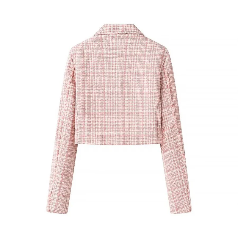 Damen Kurzblazer im Bouclé‑Tweed mit Reverskragen und Zierknöpfen Nord Taschen