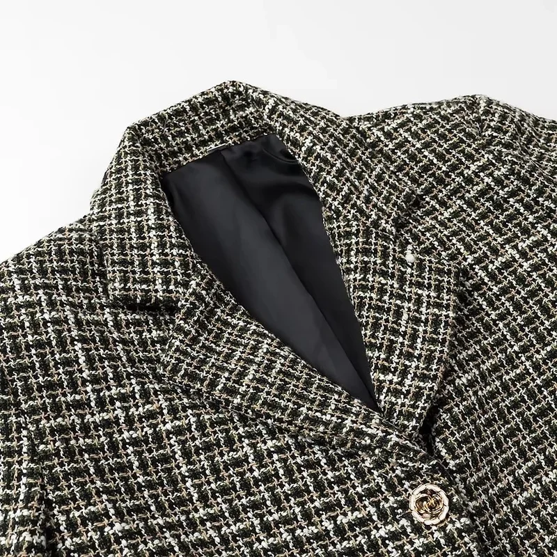 Damen Kurzblazer aus Bouclé‑Tweed mit kastiger Cropped‑Silhouette Nord Taschen
