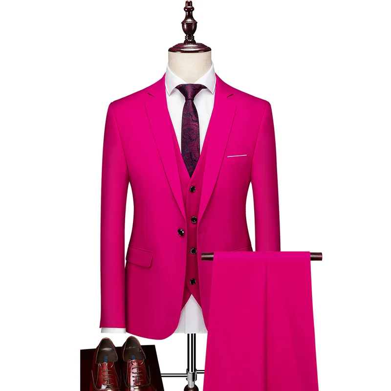 Herren Dreiteiliger Slim-Fit Businessanzug mit Weste und schmaler Silhouette Nord Taschen