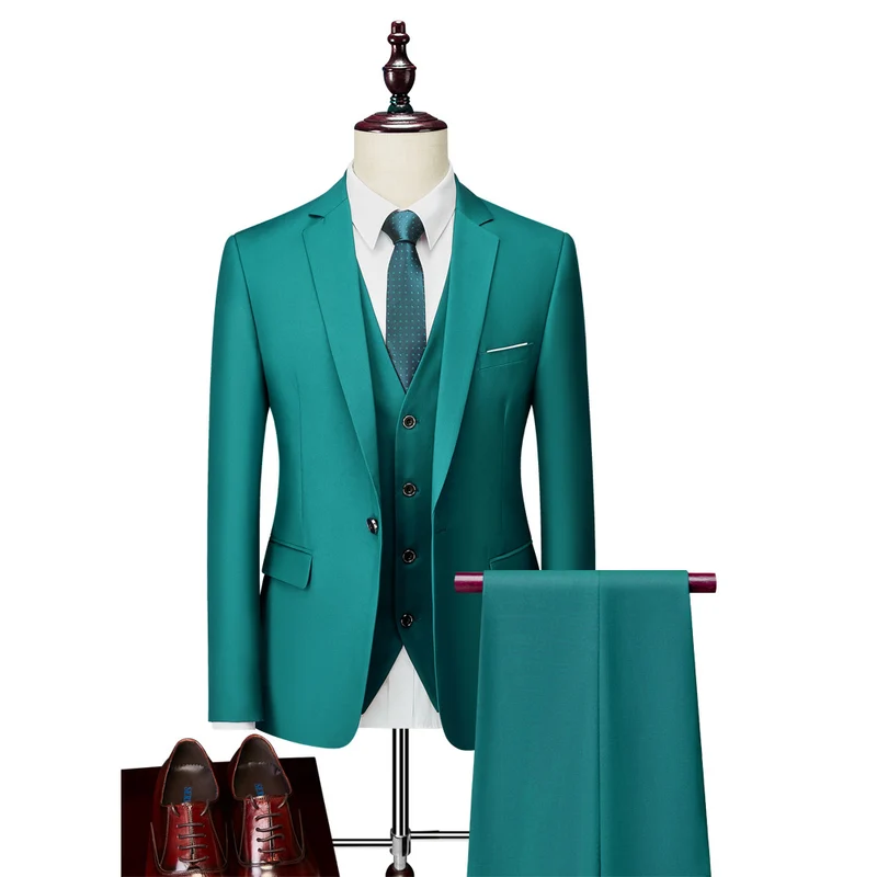 Herren Dreiteiliger Slim-Fit Businessanzug mit Weste und schmaler Silhouette Nord Taschen