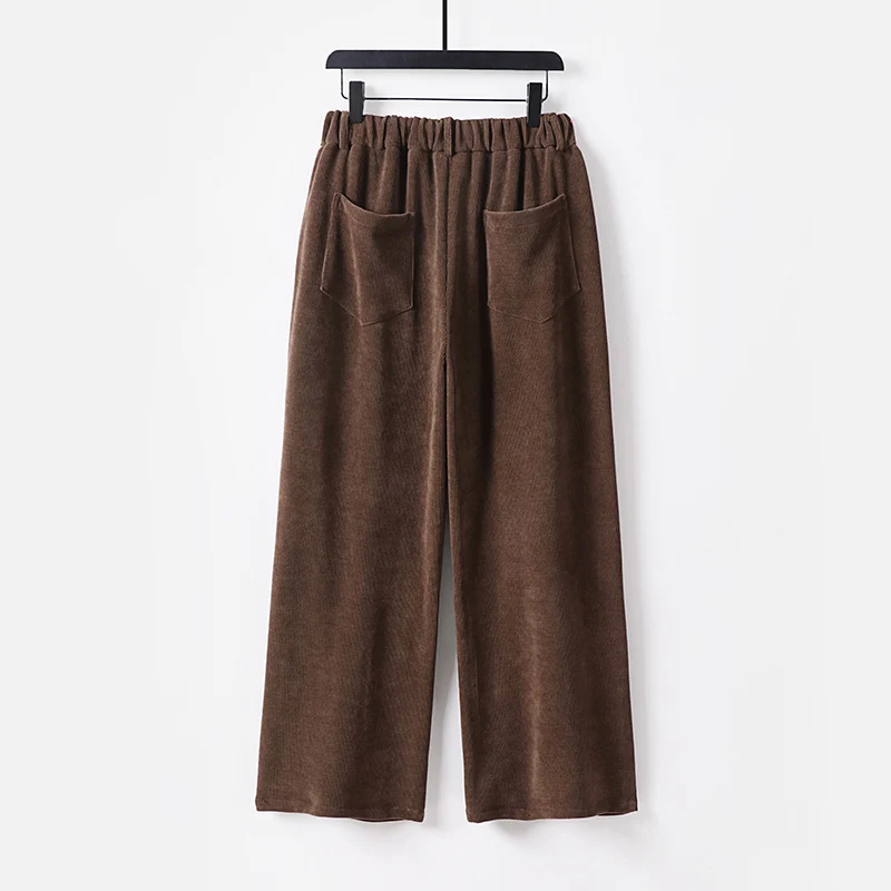 Damen Weite Cordhose mit hoher Taille, Bundfalten und Eingrifftaschen Nord Taschen
