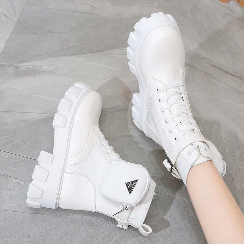 Damen Chunky Boots mit praktischem Seitentaschen-Design