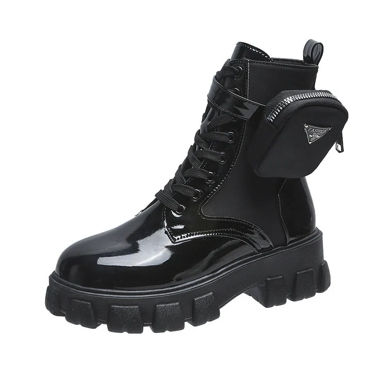 Damen Chunky Boots mit praktischem Seitentaschen-Design
