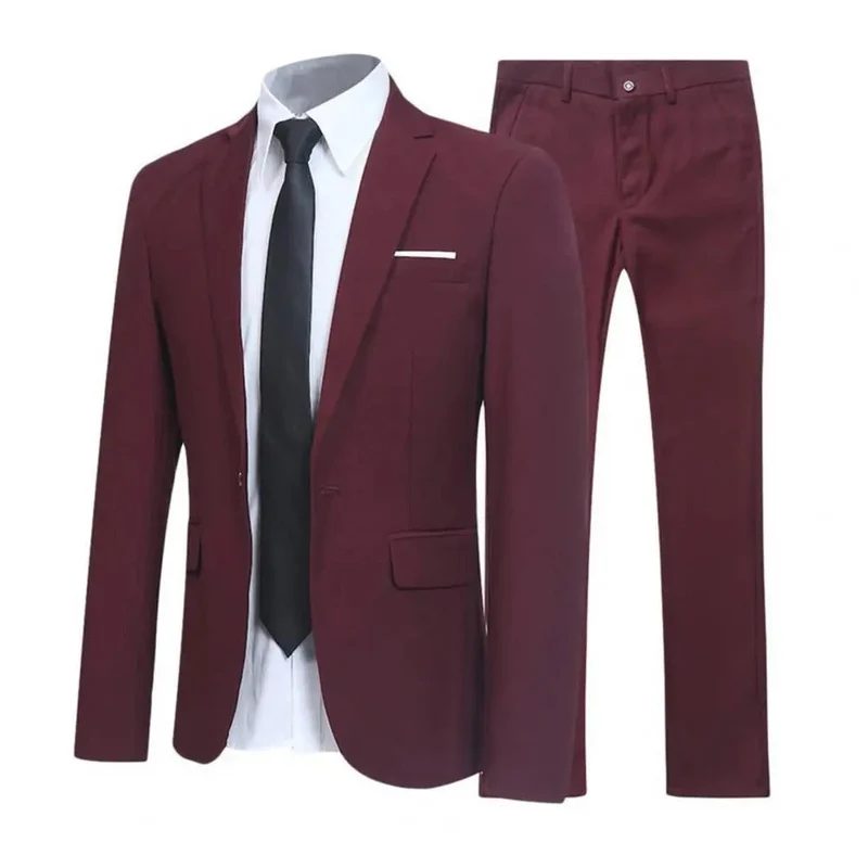 Locker Geschnittenes Anzug Satz mit Revers Blazer und Hose für Männer