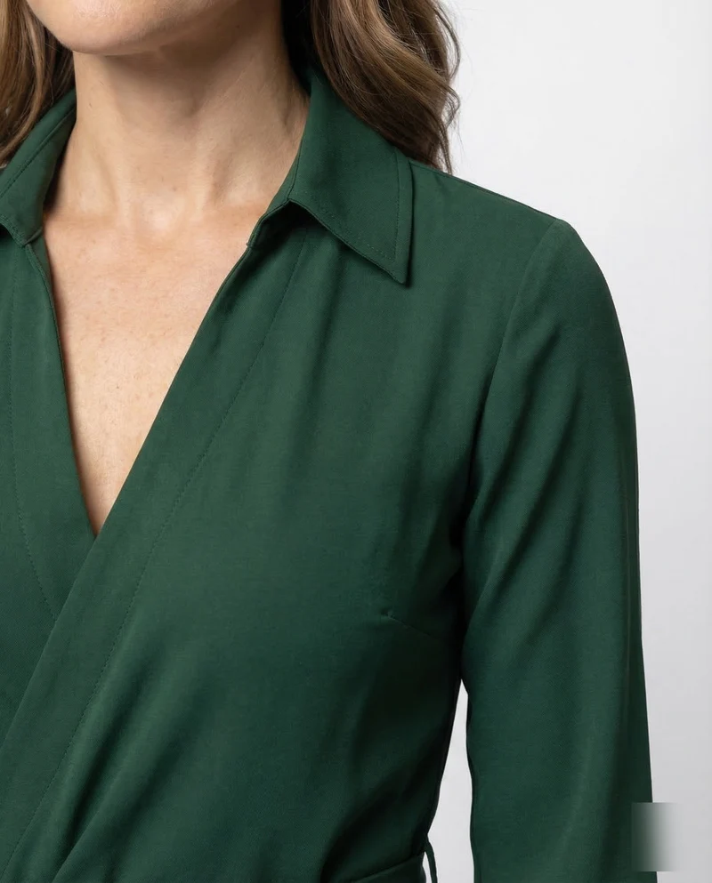 Freizeitkleid Damen Wickel Blusenkleid - Vittorelli