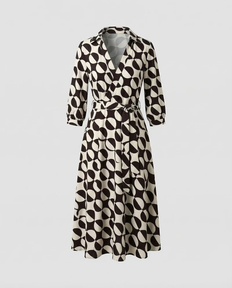 Freizeitkleid Damen Wickel Blusenkleid - Vittorelli