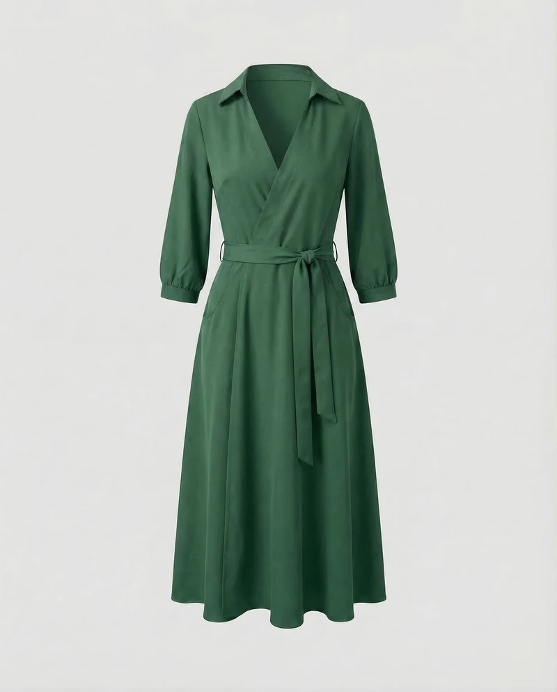 Freizeitkleid Damen Wickel Blusenkleid - Vittorelli