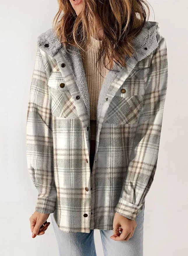 Kariertes Futter Hemdjacke