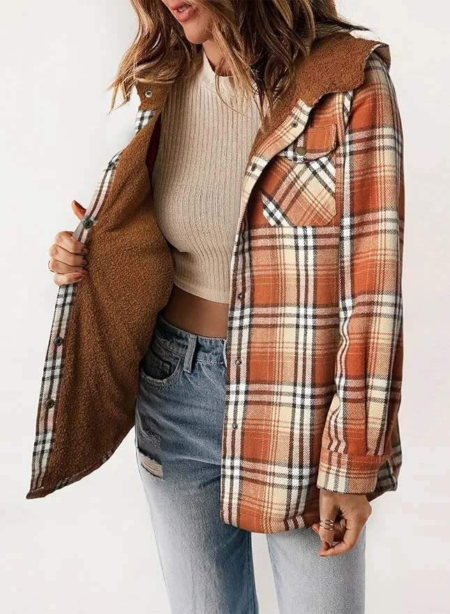 Kariertes Futter Hemdjacke