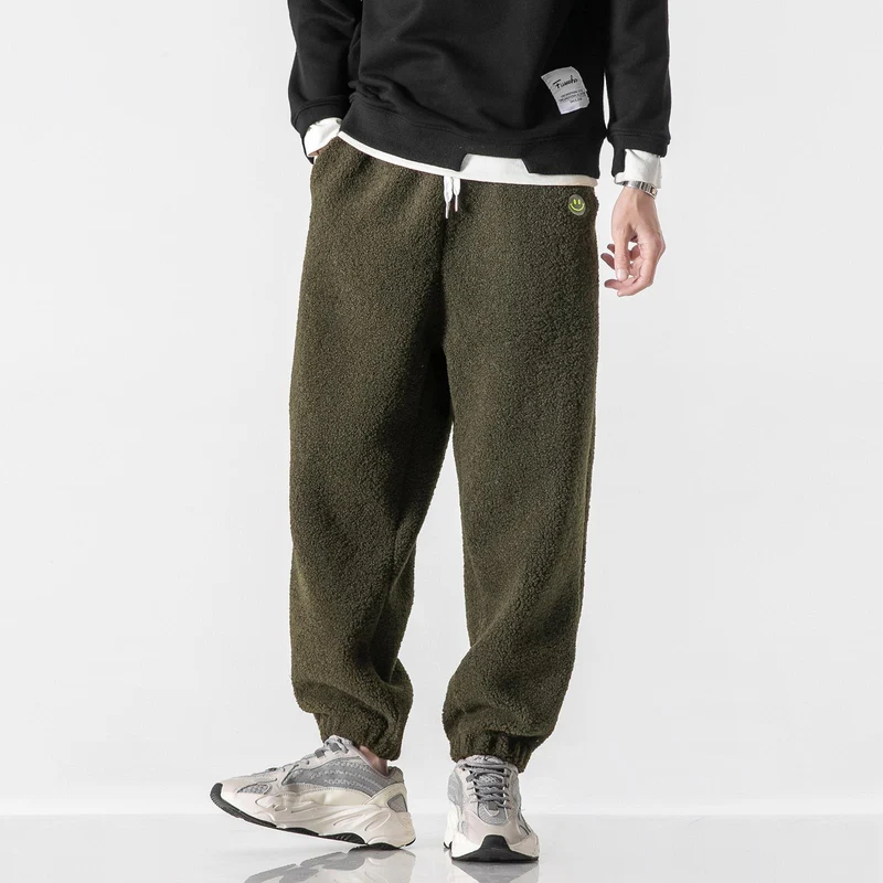 Herren Teddy-Fleece-Jogginghose mit elastischem Bund, Kordelzug und Bündchen Nord Taschen