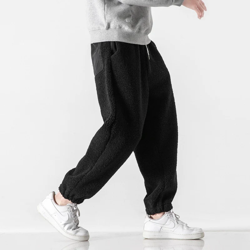 Herren Teddy-Fleece-Jogginghose mit elastischem Bund, Kordelzug und Bündchen Nord Taschen