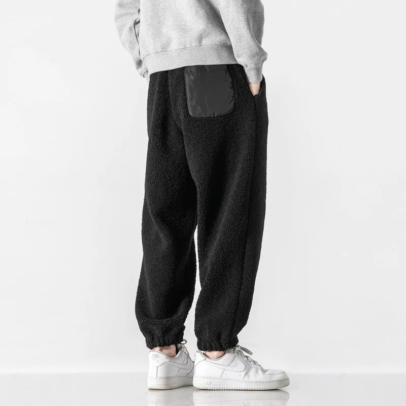 Herren Teddy-Fleece-Jogginghose mit elastischem Bund, Kordelzug und Bündchen Nord Taschen