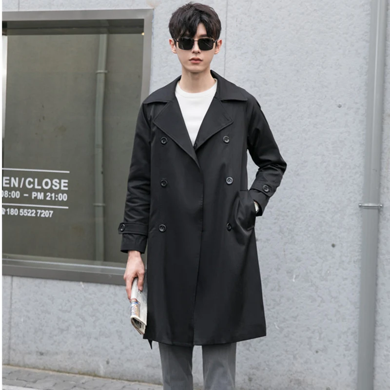 Herren Trenchcoat mit Doppelreiher und tailliertem Schnitt Nord Taschen