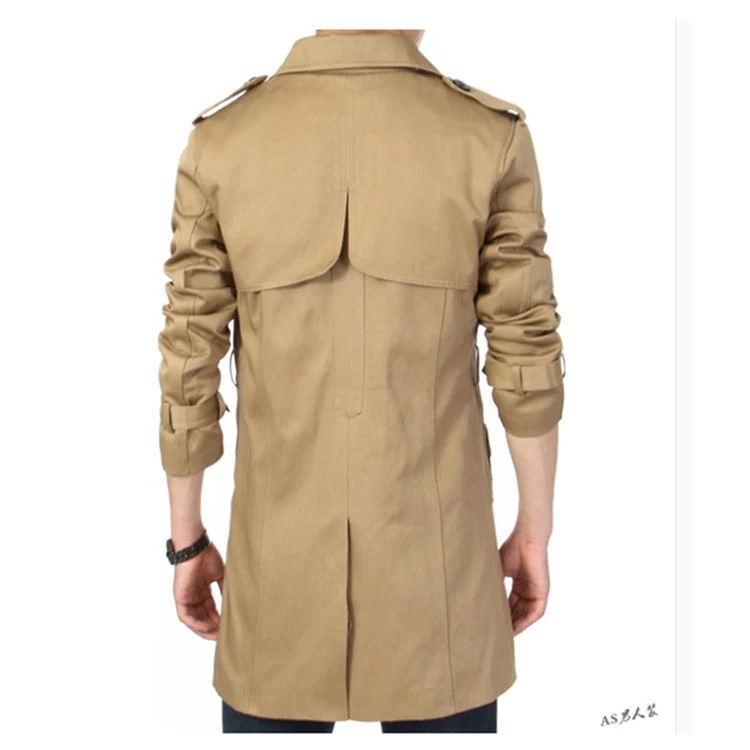 Herren Trenchcoat im klassischen Schnitt mit Schulterklappen Taillenriegel und verstellbaren Manschetten Nord Taschen