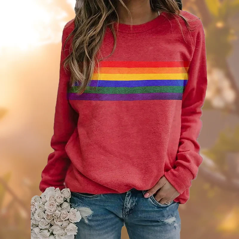 Weicher Baumwollpullover Mit Regenbogenstreifen - Vittorelli