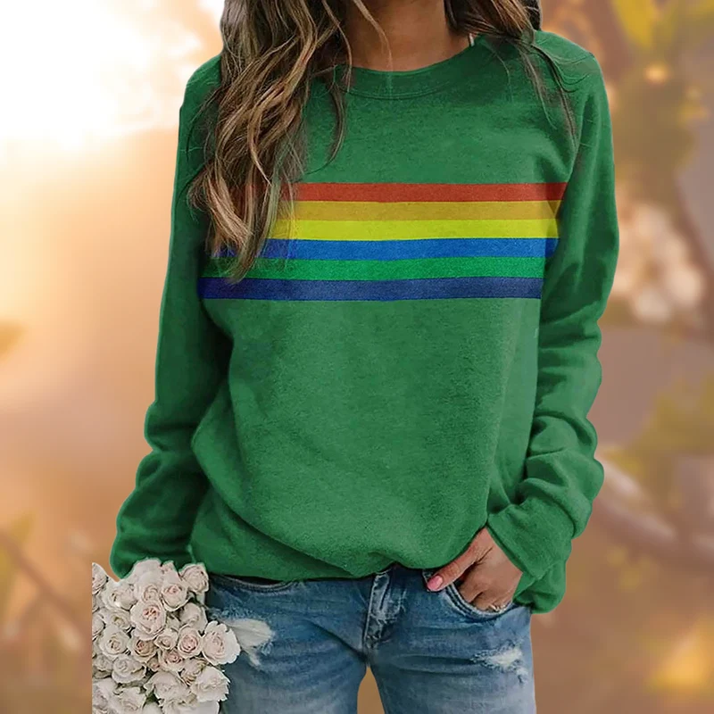 Weicher Baumwollpullover Mit Regenbogenstreifen - Vittorelli