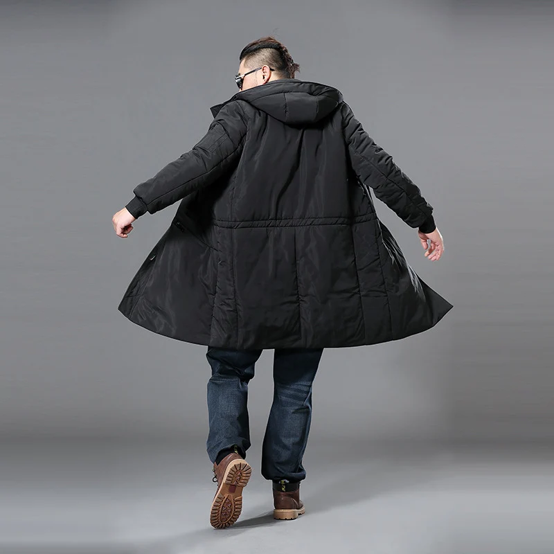 Herren Lange Steppparka mit Kapuze und verdecktem Reißverschluss Nord Taschen