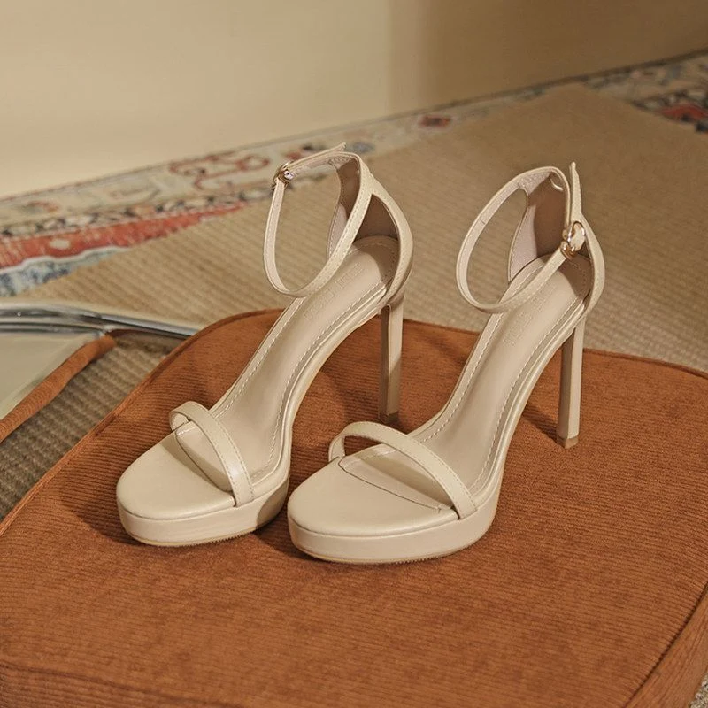 Damen High Heel Sandalen mit glänzenden Schnallen Nord Taschen