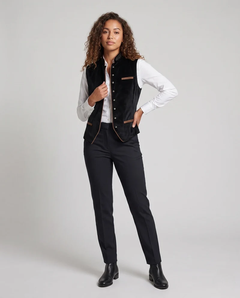 Damen eleganter Westen mit kunstvollen Details Nord Taschen