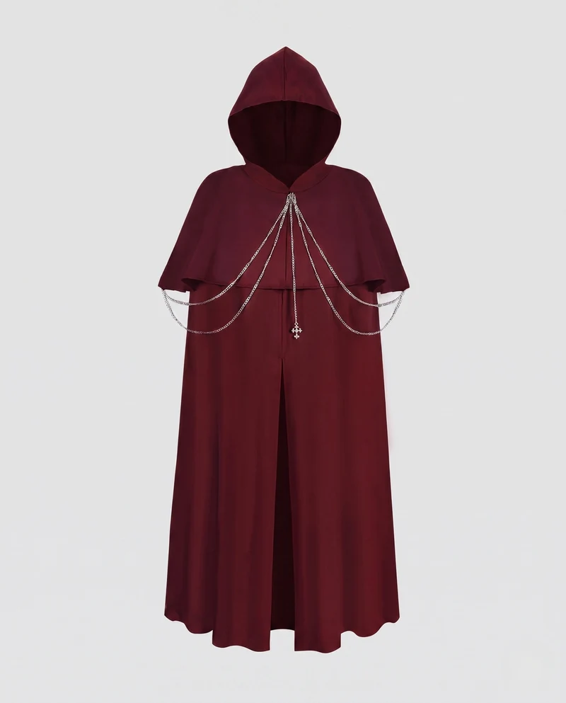 Damen eleganter Zauberumhang mit Kapuze und dekorativen Kettenakzenten Nord Taschen