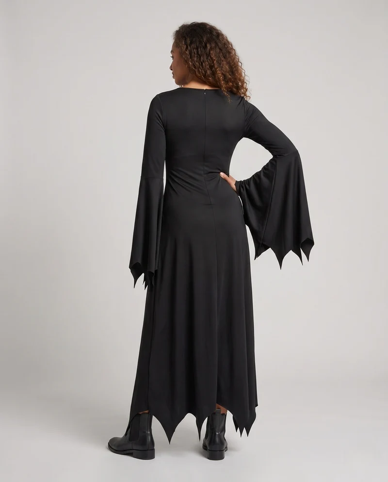 Damen elegantes Kleid mit schwingenden Ärmeln und flottem Schnitt Nord Taschen