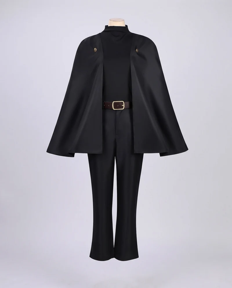 Damen elegantes Kostümset mit Umhang, Hose und Gürtel Nord Taschen
