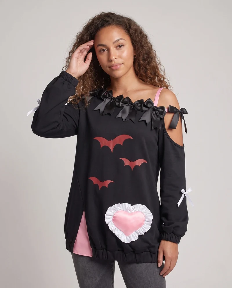 Damen Halloween-Kostümset mit schickem Oberteil, Rock und Accessoires Nord Taschen