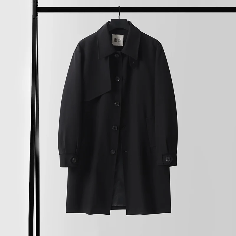 Herren Moderner wasserabweisender Trenchcoat mit verdeckter Knopfleiste und Passformoptimierung Nord Taschen