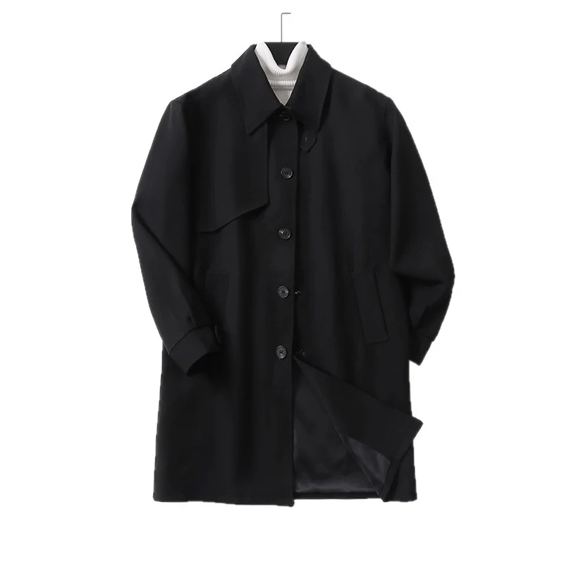 Herren Moderner wasserabweisender Trenchcoat mit verdeckter Knopfleiste und Passformoptimierung Nord Taschen