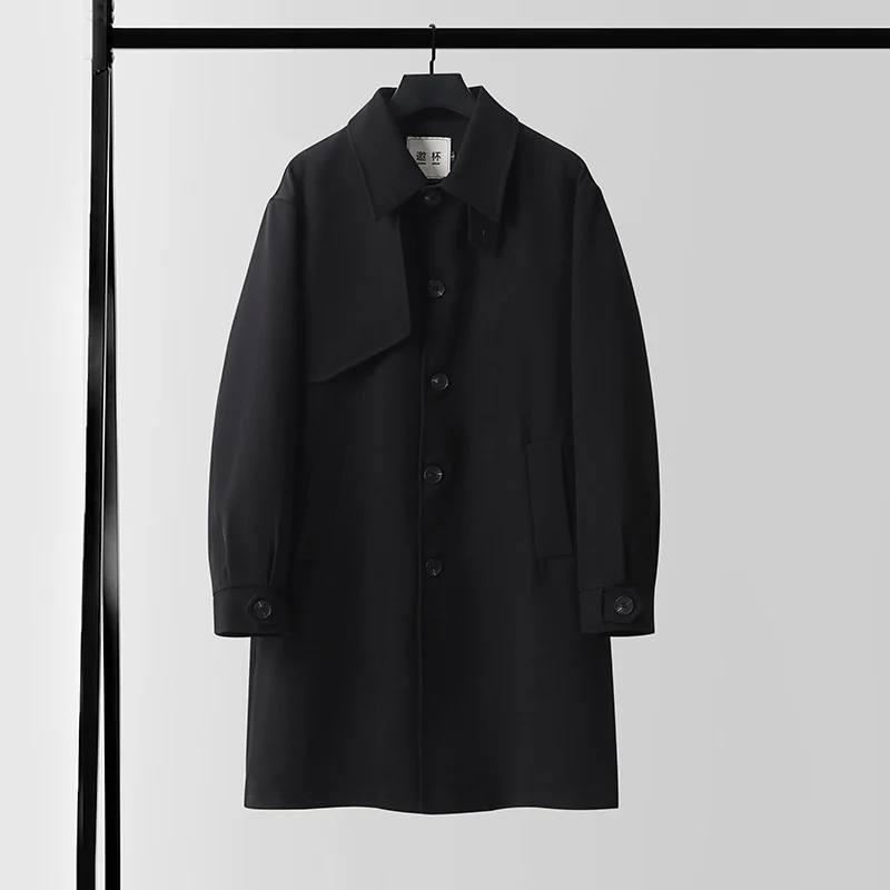 Herren Moderner wasserabweisender Trenchcoat mit verdeckter Knopfleiste und Passformoptimierung Nord Taschen