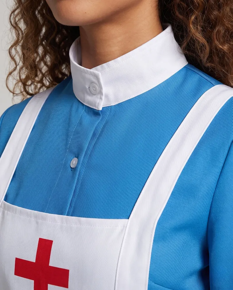 Damen historisches Krankenschwesterkleid mit Schürze und langen Ärmeln Nord Taschen