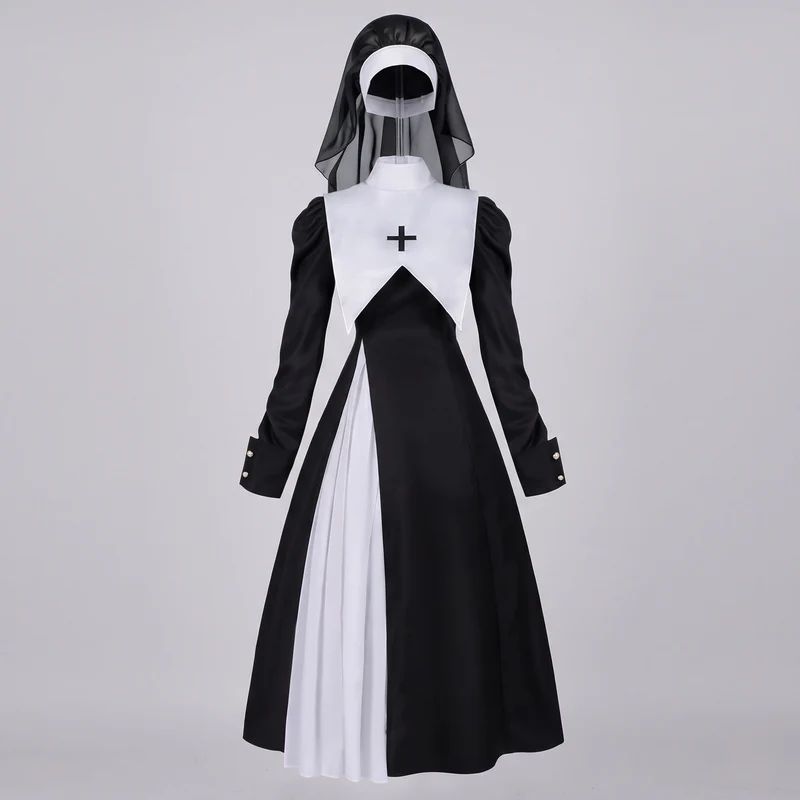 Damen historisches Krankenschwesterkleid mit Schürze und langen Ärmeln Nord Taschen