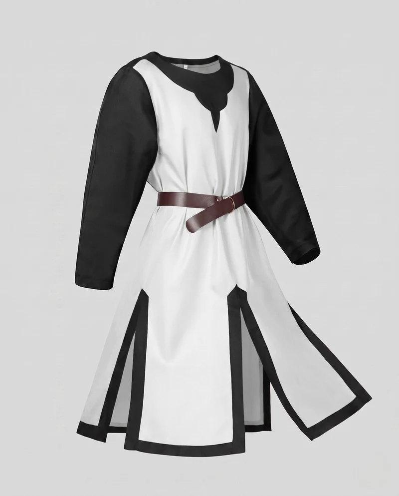 Damen historisches Mittelalterkleid mit verzierten Ärmeln und dekorativem Gürtel Nord Taschen