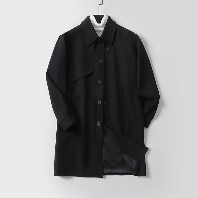 Herren midilanger Oversize-Kurzmantel mit durchgehender Knopfleiste und feinem Innenfutter Nord Taschen