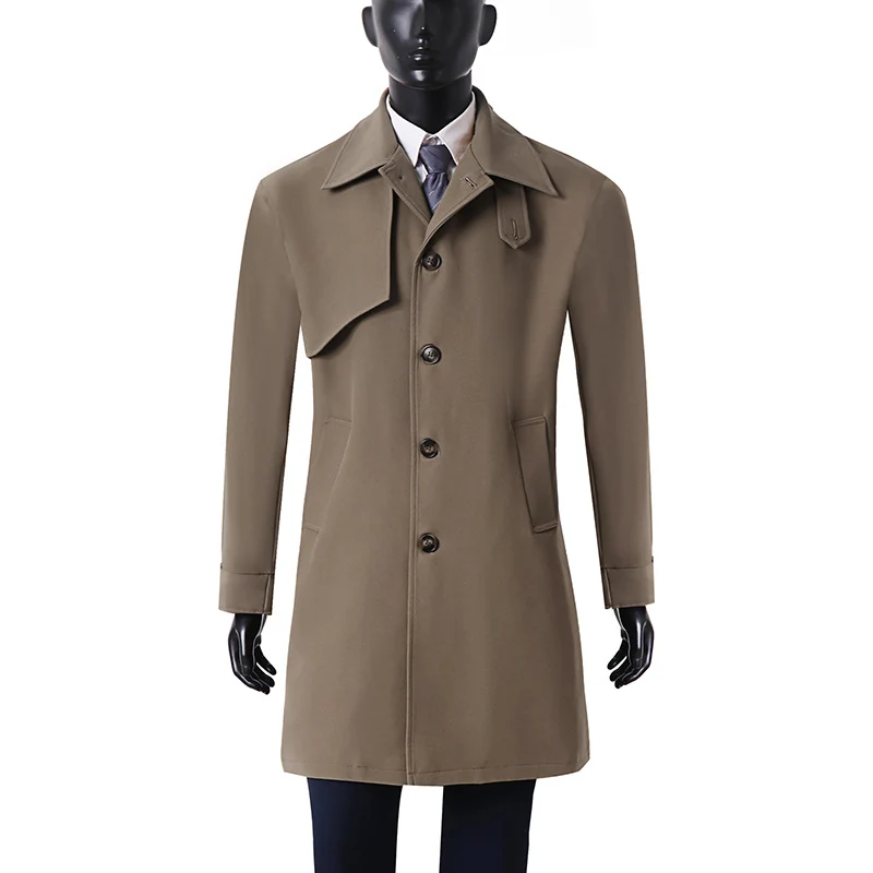 Herren midilanger Oversize-Kurzmantel mit durchgehender Knopfleiste und feinem Innenfutter Nord Taschen