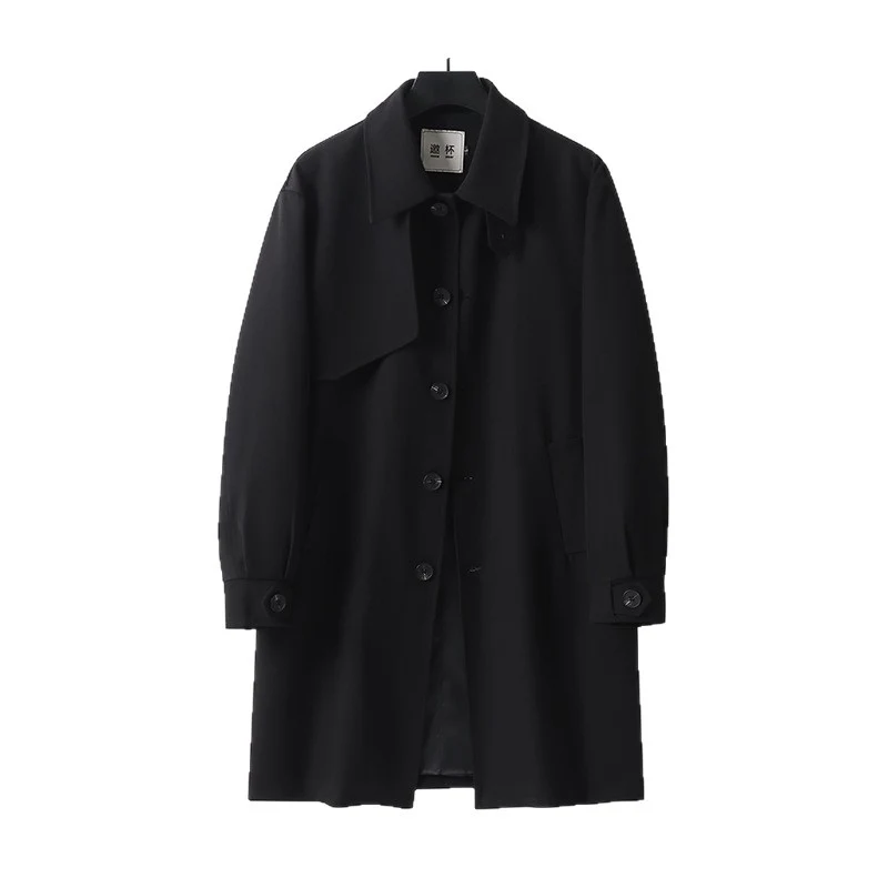 Herren midilanger Oversize-Kurzmantel mit durchgehender Knopfleiste und feinem Innenfutter Nord Taschen