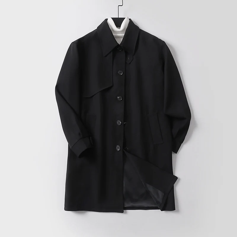 Herren midilanger Oversize-Kurzmantel mit durchgehender Knopfleiste und feinem Innenfutter Nord Taschen