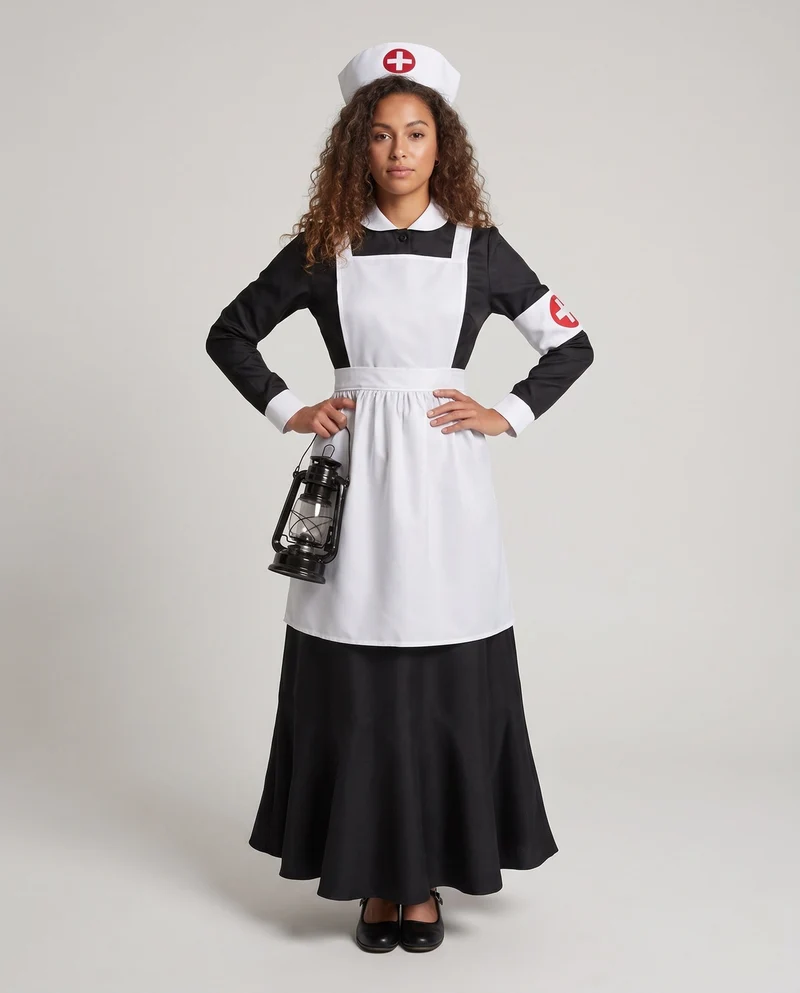 Damen Kostüm mit traditionellem Schürzen-Design und zugehörigem Zubehör Nord Taschen