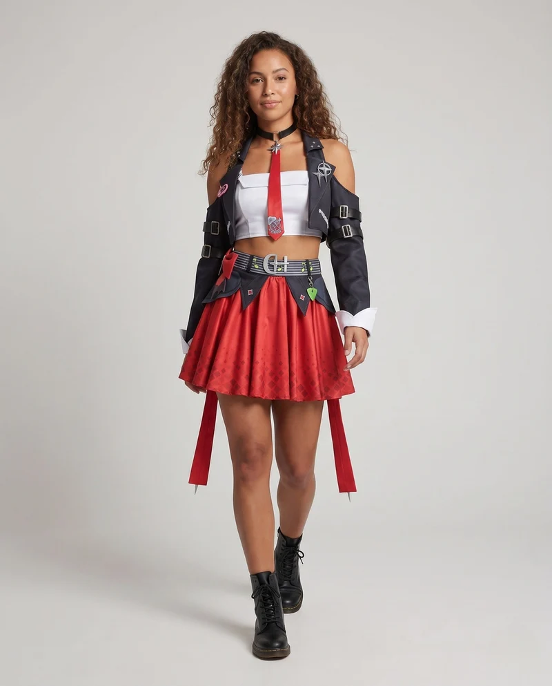 Damen Cosplay-Kleid mit detailverliebtem Design und vielseitigen Accessoires Nord Taschen