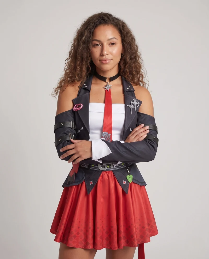 Damen Cosplay-Kleid mit detailverliebtem Design und vielseitigen Accessoires Nord Taschen