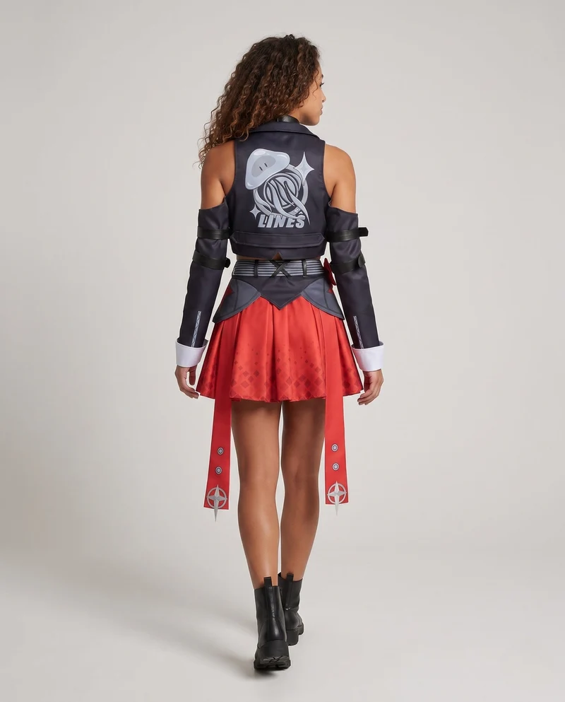 Damen Cosplay-Kleid mit detailverliebtem Design und vielseitigen Accessoires Nord Taschen